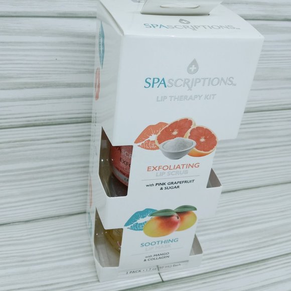 SpaScriptions Lip Therapy Kit Exfoliating Scrub & Lip Mask Set 2 Pack 1.7 oz. - Picture 2 of 3